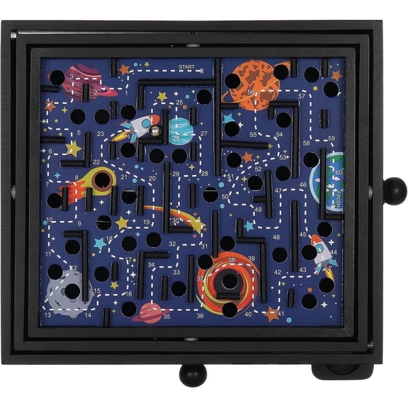 Sterling Games Wooden Labyrinth Space Adventure Tilt Toy Maze Game 60 Waypoints