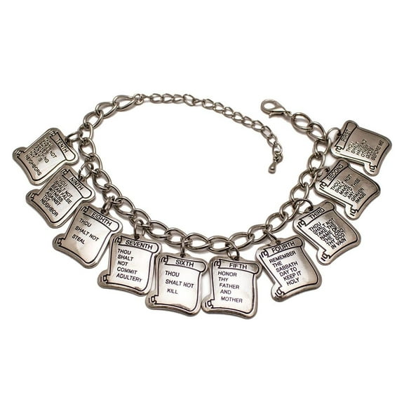 Sterling Gifts Commandments Charm Bracelet in Sterling Silver