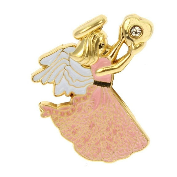 Sterling Gifts Forever Mine Love Angel Pin with Gold Heart Deluxe, Sentimrent Carded
