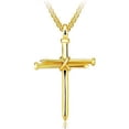 thumbnail image 1 of Sterling Gifts Gold Nails Cross Necklace Rope Tied, 1 of 1