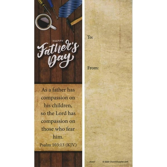 Sterling Gifts Scripture Inspired Happy Father's Day Bookmarks, 25 Count