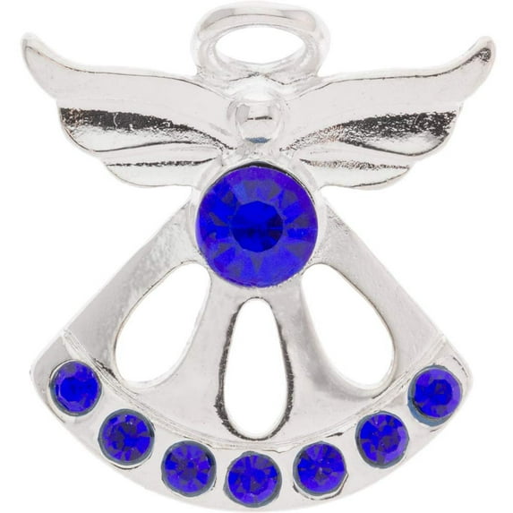 Sterling Gifts Silver Birthstone Angel Pin - September