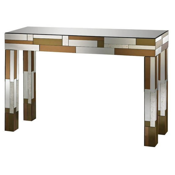 Sterling Heavy Metal Mirrored Console Table in Copper