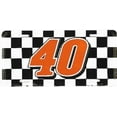 thumbnail image 1 of Sterling Marlin #40 Checkered Flag Plate, 1 of 1