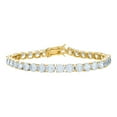 thumbnail image 1 of Sterling Mens Womens Unisex Yellow-tone 6mm 8 Inch Cubic Zirconia Tennis Bracelet Link Bracelet for Men, 1 of 2