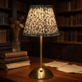 thumbnail image 1 of Sterling & Noble Home Brown Floral Rechargeable Table Lamp 11.89in, Cordless Dimmable LED Touch Lamp with Pleated Shade, 1 of 6