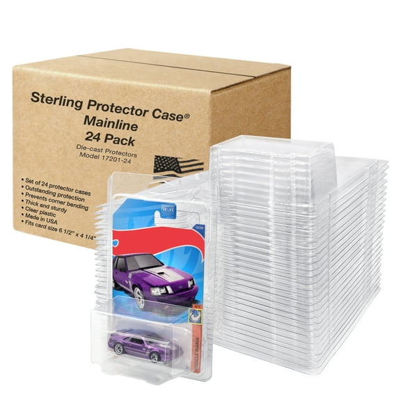 Sterling Protector Case Mainline 24 Pack for Hot Wheels & Matchbox - Fits Card Size 4.25" x 6.5"