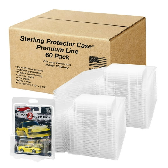 Sterling Protector Case Premium Line 60 Pack Model 17403 fits Card Size 6.5 x 5.25” for Hot Wheels Premium Car Culture