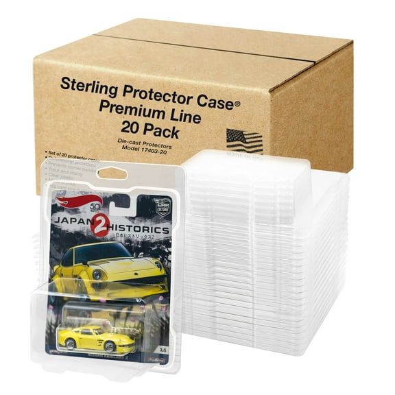 Sterling Protector Case Premium Line Size 20 Pack for Hot Wheels Premium - Fits Card Size 5.25 x 6.5