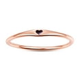 thumbnail image 1 of Sterling Rose Gold Simple Carve Heart Wedding Band Stackable Promise Ring for Her Size 5-10, 1 of 4