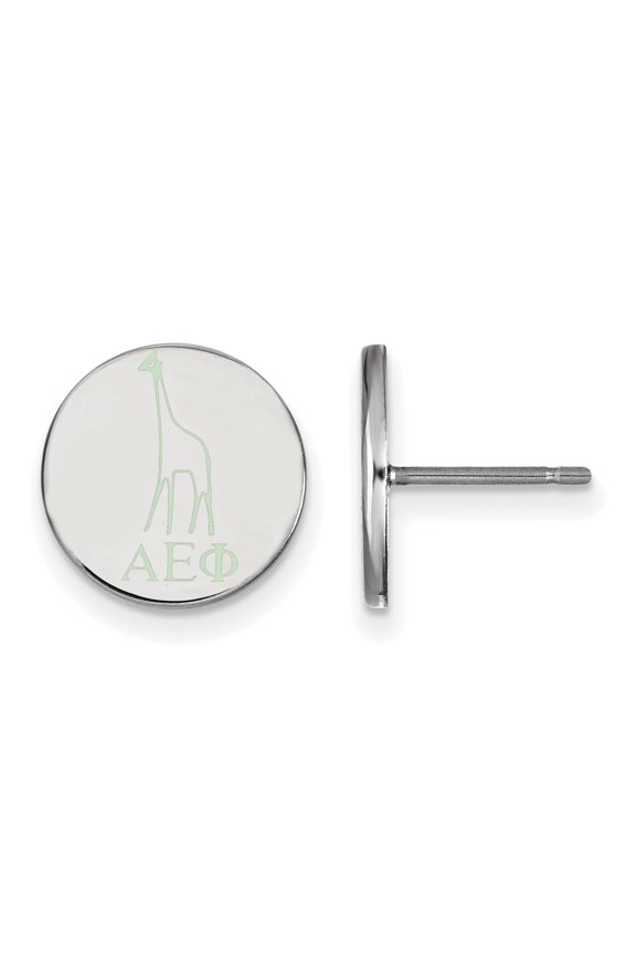 Sterling S. LogoArt Alpha Epsilon Phi Enameled Post Earrings Sterling Silver Earrings
