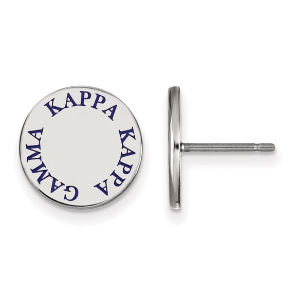 Sterling S. LogoArt Kappa Kappa Gamma Enameled Post Earrings Sterling Silver Earrings