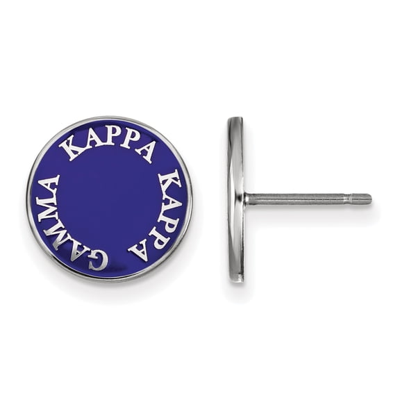 Sterling S. LogoArt Kappa Kappa Gamma Enameled Post Earrings Sterling Silver Earrings