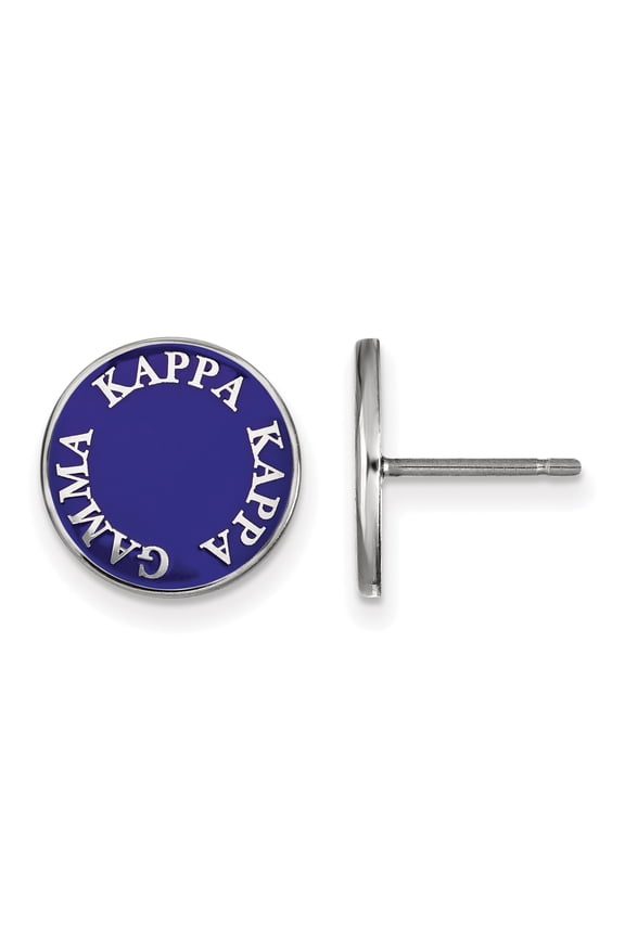 Sterling S. LogoArt Kappa Kappa Gamma Enameled Post Earrings Sterling Silver Earrings