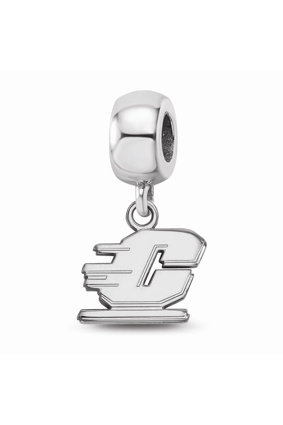 Sterling S. Rh-p LogoArt Central Michigan University XS Dangle Bead Charm Pendant; for Adults and Teens; for Women and Men