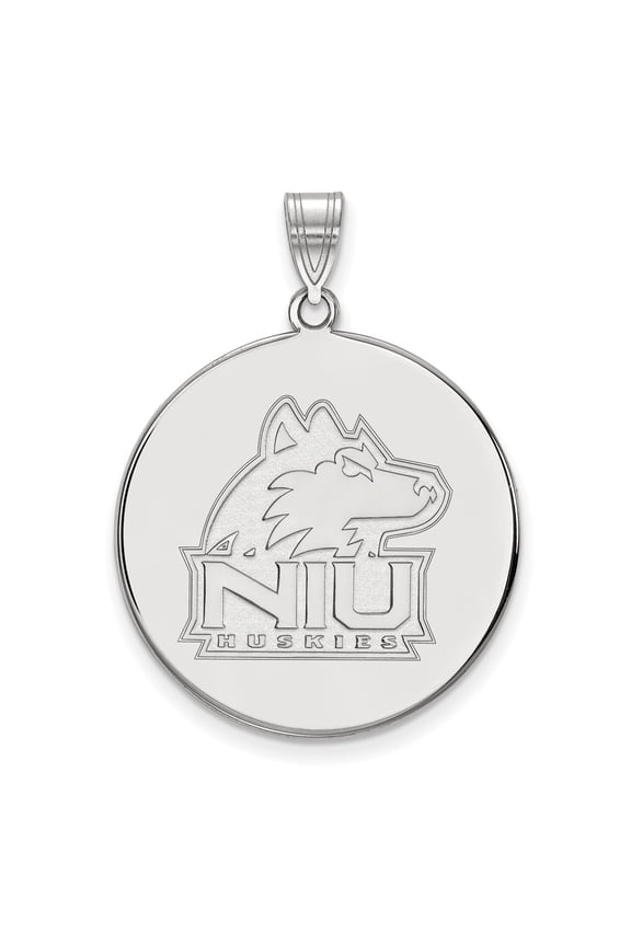 Sterling S. Rh-p LogoArt Northern Illinois University XL Disc Pendant; for Adults and Teens; for Women and Men