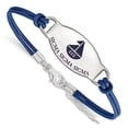 thumbnail image 1 of Sterling S. Rh-p LogoArt Sigma Sigma Sigma Enameled Oval Leather Chain Bracelet; for Adults and Teens; for Women and Men, 1 of 2