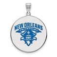 thumbnail image 1 of Sterling S. Rh-p LogoArt University of New Orleans XL Enamel Disc Pendant; for Adults and Teens; for Women and Men, 1 of 2