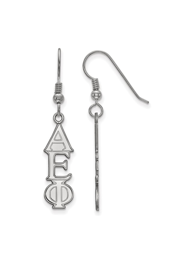 Sterling S. Rh-plated LogoArt Alpha Epsilon Phi Dangle Medium Earrings; for Adults and Teens; for Women and Men