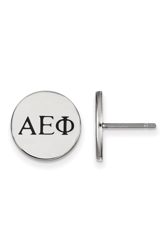 Sterling S. Rh-plated LogoArt Alpha Epsilon Phi Enameled Post Earrings; for Adults and Teens; for Women and Men