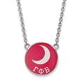 thumbnail image 1 of Sterling S. Rh-plated LogoArt Gamma Phi Beta Large Enl Pend With Necklace; 18 inch; for Adults and Teens; for Women and Men, 1 of 2