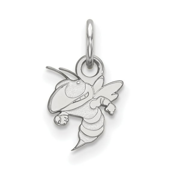 Sterling S. Rh-plated LogoArt Georgia Institute of Technology XS Pendant; for Adults and Teens; for Women and Men