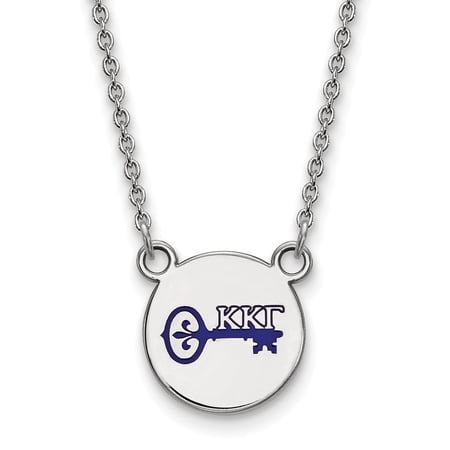 Sterling S. Rh-plated LogoArt Kappa Kappa Gamma Sm Enl Pend With Necklace; 18 inch; for Adults and Teens; for Women and Men