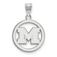 thumbnail image 1 of Sterling S. Rh-plated LogoArt Michigan (Univ Of) Med Pendant in Circle; for Adults and Teens; for Women and Men, 1 of 2