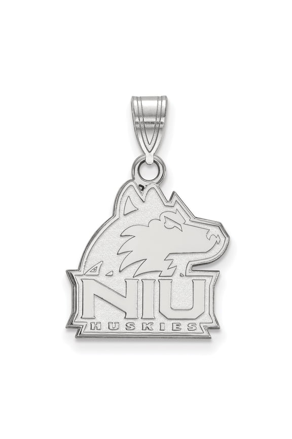 Sterling S. Rh-plated LogoArt Northern Illinois University Medium Pendant; for Adults and Teens; for Women and Men