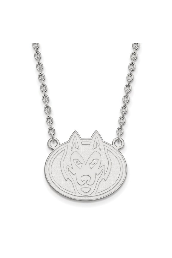 Sterling S. Rh-plated LogoArt St. Cloud State Large Pendant With Necklace; 18 inch; for Adults and Teens; for Women and Men