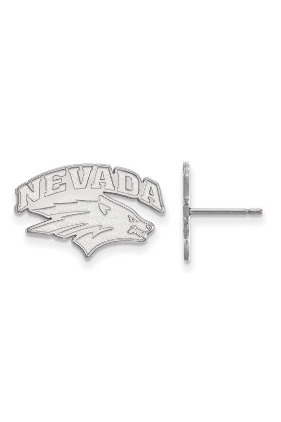 Sterling S. Rh-plated LogoArt University of Nevada Small Post Earrings; for Adults and Teens; for Women and Men
