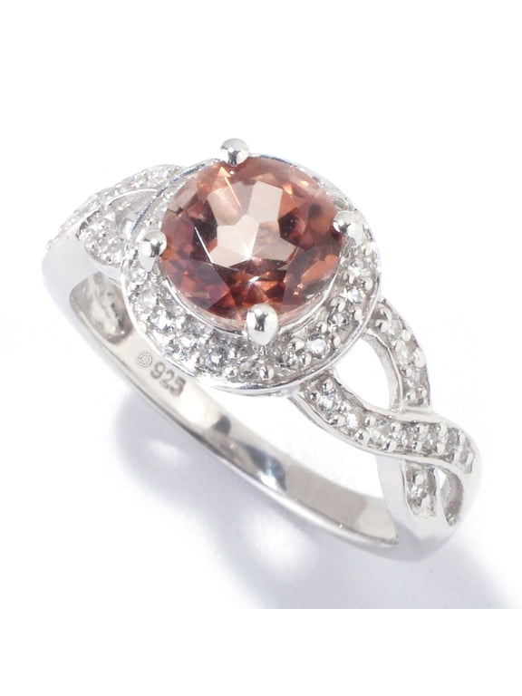 Sterling SIlver 925 Chocolate Topaz, White Topaz Ring