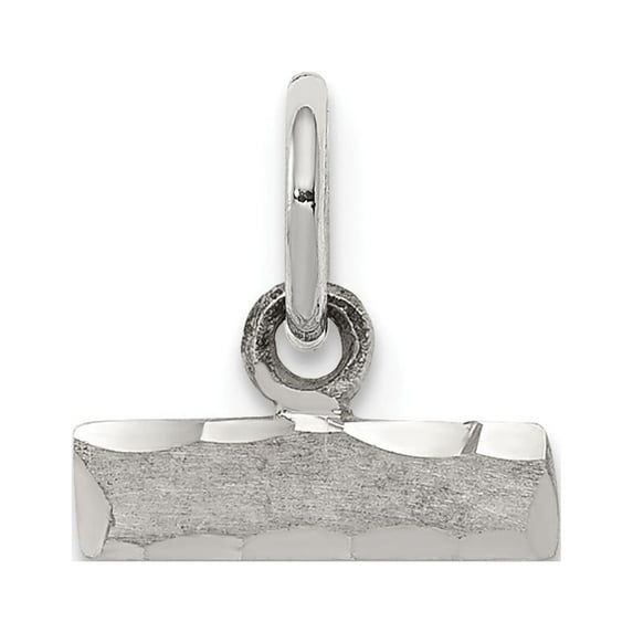 Sterling SIlver Rhodium-plated Small Diamond-cut #Top Charm