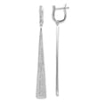 thumbnail image 1 of Sterling Shimmer Sterling Silver 228 Stone Pav‚ CZ Triangle Dangle Hinged Post Earrings Sterling Silver Earrings, 1 of 1