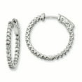 thumbnail image 1 of Sterling Shimmer Sterling Silver 48 Stone 1.7mm CZ In and Out Round Hinged Hoop Earrings Sterling Silver Earrings, 1 of 1
