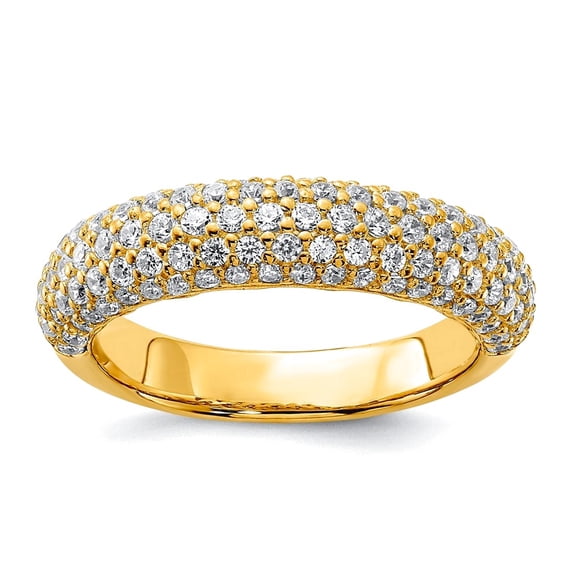 925 Sterling Silver Polished Prong set Gold Plated With Cubic Zirconia Ring Size 6 5.25mm Wide Ring for Women