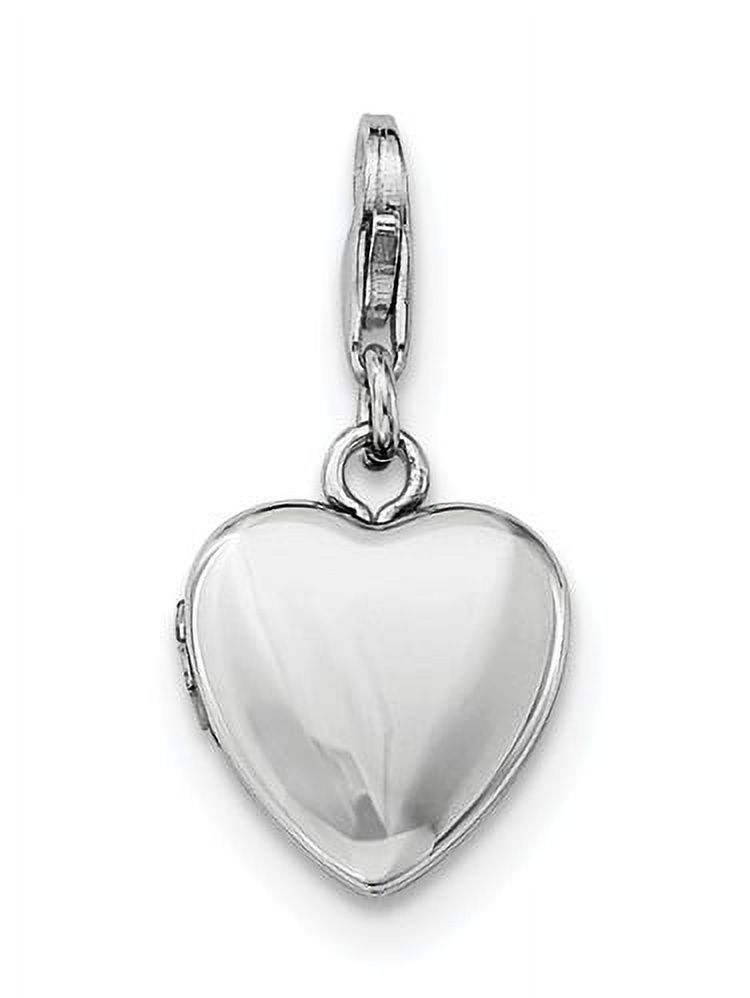 Sterling Silver 0.4IN Polished Lobster Clasp Heart Locket (0.5IN x 0.4IN ) - image 1 of 5
