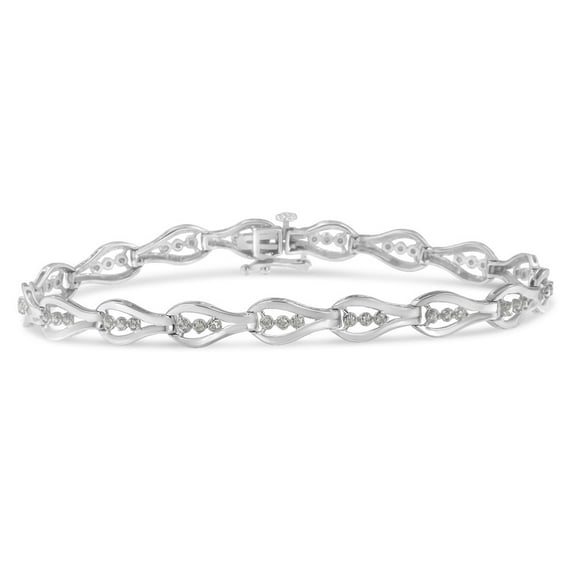 Sterling Silver 0.5ct TDW Diamond Link Bracelet (I-J,I3-Promo)