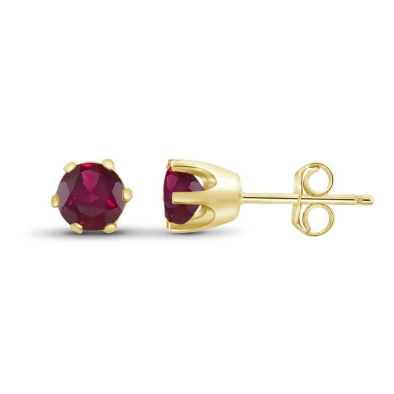Sterling Silver 0.65 CTW Ruby Gemstone Stud Earrings