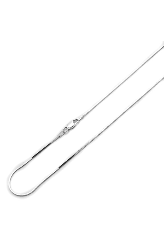 Sterling Silver 0.8mm Italian Square Snake Chain Necklace(7"~30" Inch)