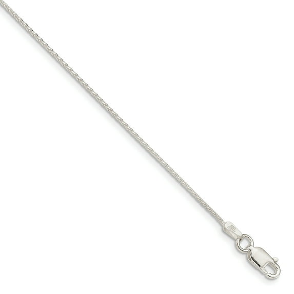 Sterling Silver 0.95mm Diamond Cut Round Spiga Chain Necklace Size 24