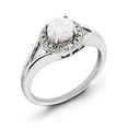thumbnail image 1 of Sterling Silver .01 Ctw Diamond & Round Created Opal Ring Size 10, 1 of 6