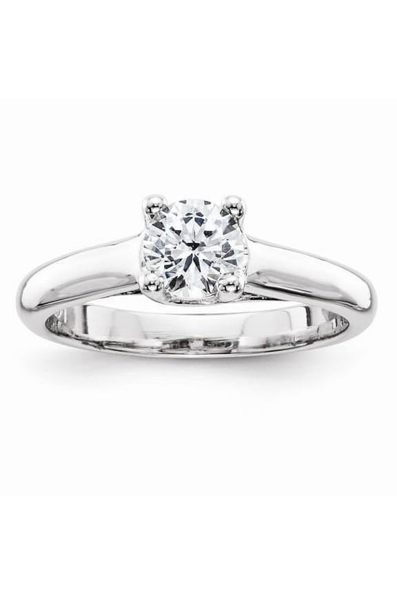 Sterling Silver .07 Carat Round Diamond Solitaire Ring