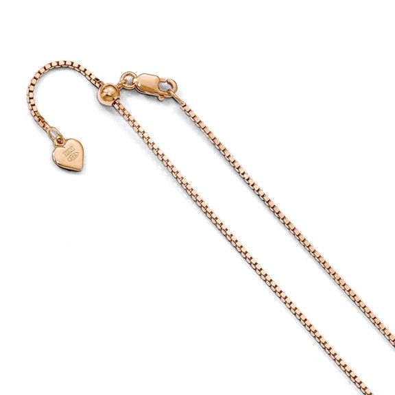 Sterling Silver 1.1 mm Rose Gold-plated Adjustable Box Chain