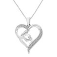 thumbnail image 1 of Sterling Silver 1/10ct TDW Diamond Heart and Mother Pendant Necklace (I-J, I3-Promo), 1 of 6