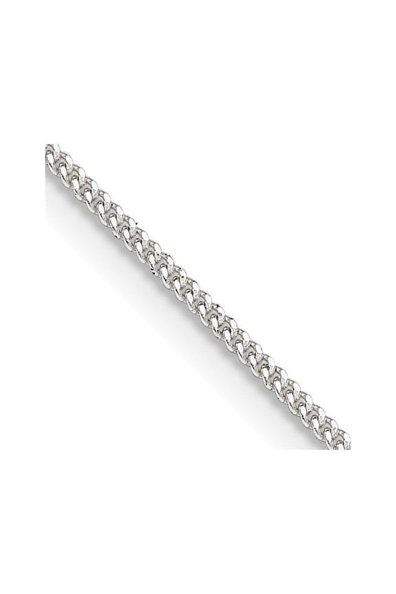 Polished Sterling Silver 925 Women's Solid Curb Chain Necklace