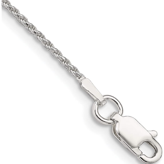 Sterling Silver 1.1mm Diamond-Cut Rope Chain Anklet (10 X 1.1) Made In Italy -Jewelry By Sweet Pea