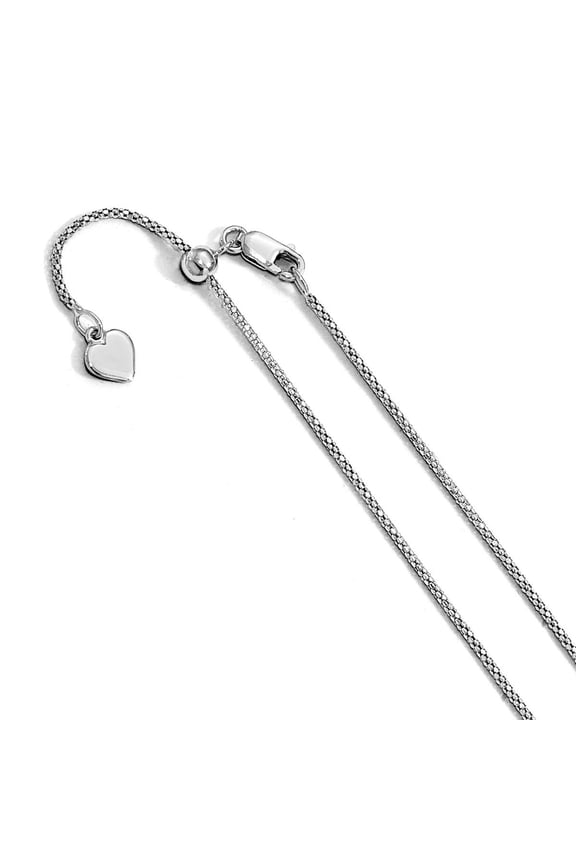 Sterling Silver 1.2 mm Adjustable Popcorn Chain
