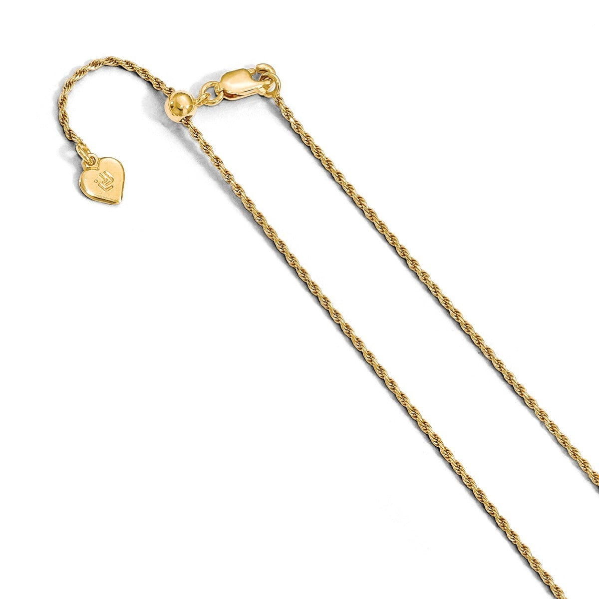 Sterling Silver 1.2 mm Gold-plated Adjustable Rope Chain - Walmart.com