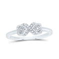 thumbnail image 1 of Sterling Silver 1/20 Cttw Natural Diamond Heart Wedding Engagement Anniversary Ring, Women Size: 5-9, 1 of 1